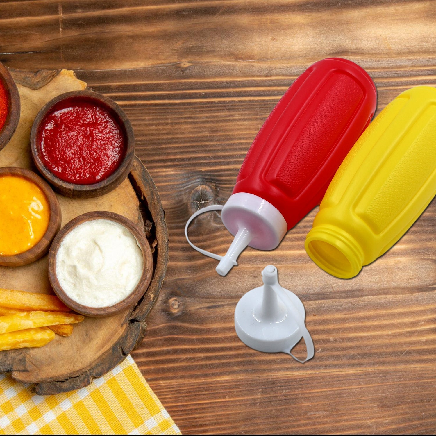 5946 Plastic Squeeze Bottle Ketchup Mustard Honey Sauce Dispenser Bottle ( 2 Pc Set ) 5946 Plastic Squeeze Bottle Ketchup Mustard Honey Sauce Dispenser Bottle ( 2 Pc Set )